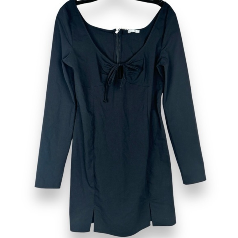 Bershka Size‎ Large Black Dress Goth Witchy Festival Dark Coquette Office Siren - Picture 9 of 9